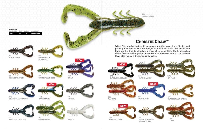 Yum Lures YCW302 Christie Craw Soft Bait, Watermelon Red Flake - Image 3